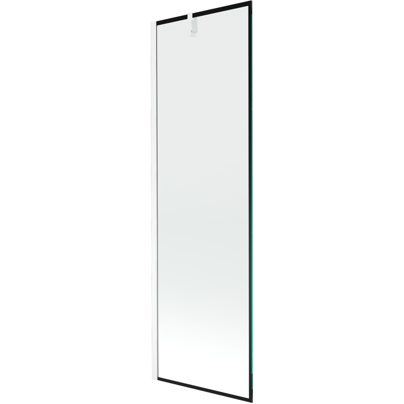 Mexen Next fürdőszobai paraván, 1-szárnyú, 60 x 150 cm, fekete keret, fehér - 895-060-000-00-70-20