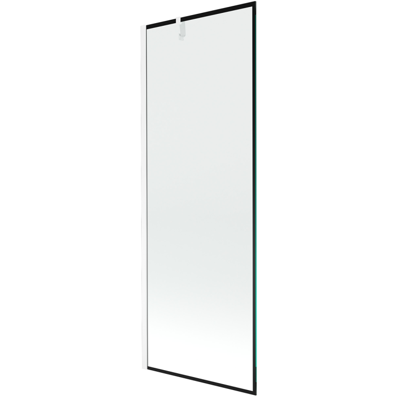Mexen Next egyszárnyú fürdőszobai paraván 70 x 150 cm, fekete keret, fehér - 895-070-000-00-70-20