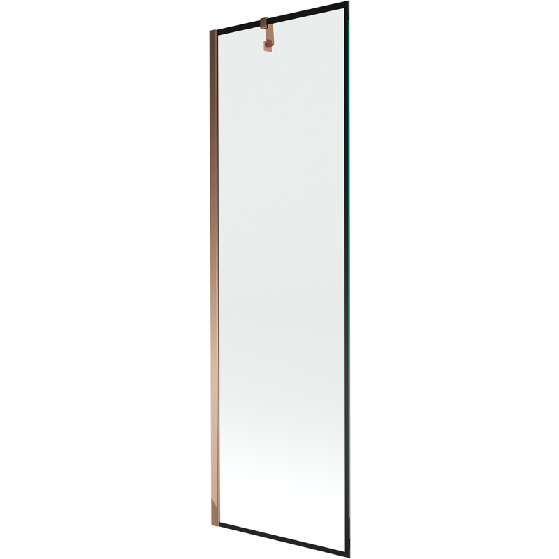 Mexen Next 1 szárnyú zuhanyfal 60 x 150 cm, fekete keret, rózsaarany - 895-060-000-00-70-60