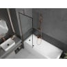 Mexen Next paravan de cadă cu 1 canat 60 x 150 cm, cadru negru, aur roz - 895-060-000-00-70-60