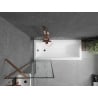 Mexen Next paravan de cadă cu 1 canat 60 x 150 cm, cadru negru, aur roz - 895-060-000-00-70-60