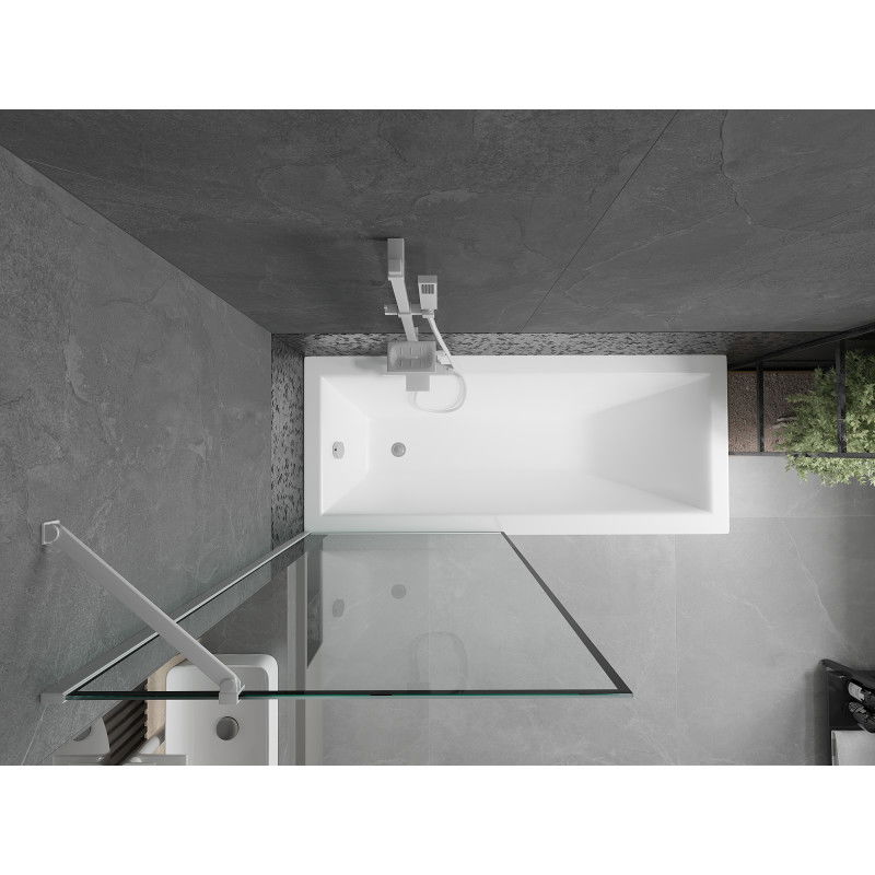 Mexen Next paravan de baie cu 1 aripă 80 x 150 cm, ramă neagră, alb - 895-080-000-00-70-20