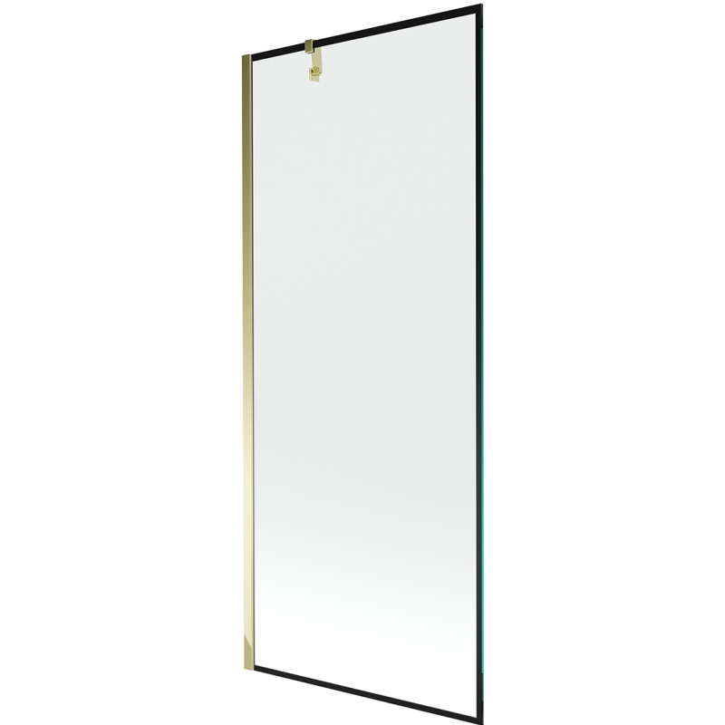 Mexen Next paravan de cadă 1-bucată 80 x 150 cm, ramă neagră, auriu - 895-080-000-00-70-50