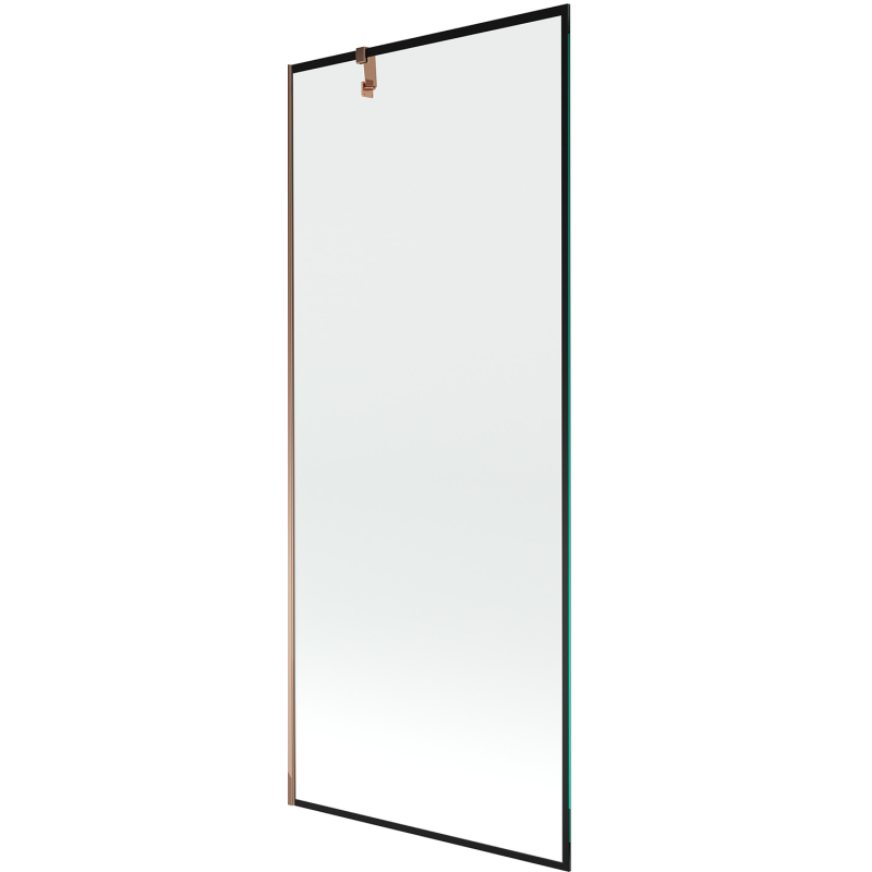 Mexen Next 1-szárnyú zuhanyfal 80 x 150 cm, fekete keret, rózsaarany - 895-080-000-00-70-60