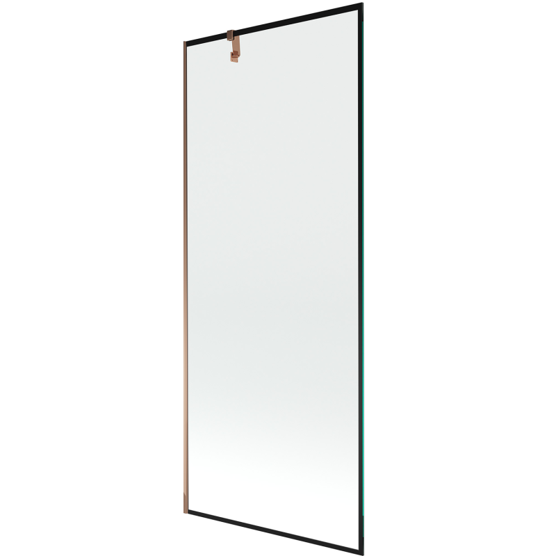Mexen Next paravan de duș cu 1 panou 80 x 150 cm, ramă neagră, aur roz - 895-080-000-00-70-60