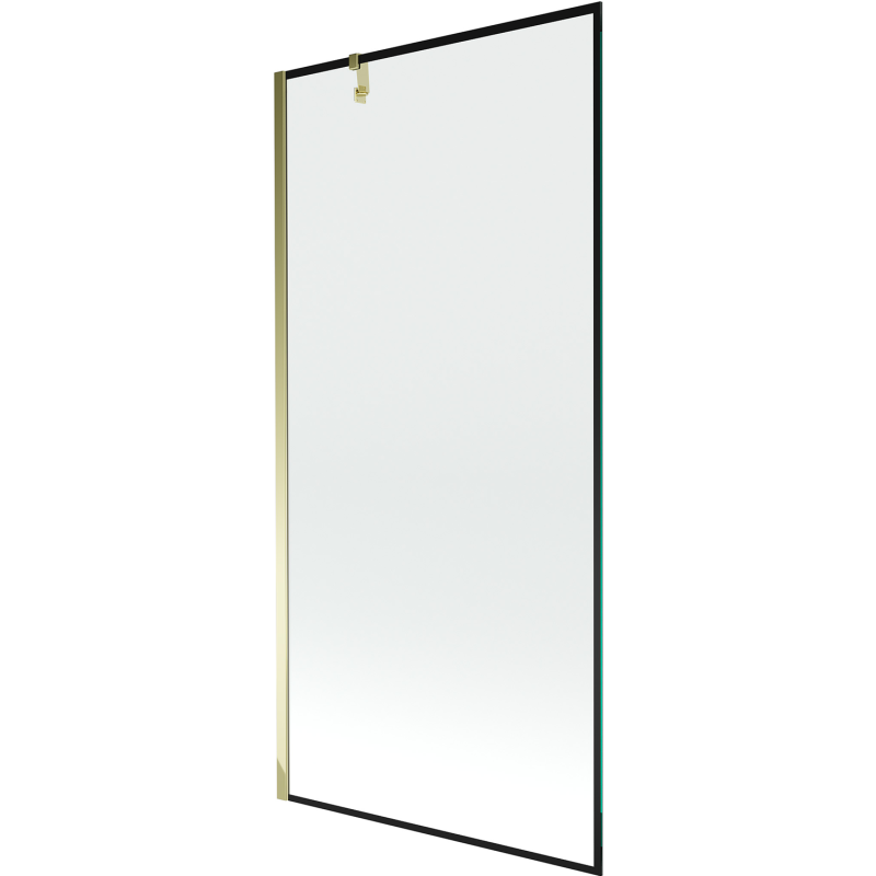 Mexen Next paravan cadă cu o singură aripă 90 x 150 cm, ramă neagră, auriu - 895-090-000-00-70-50