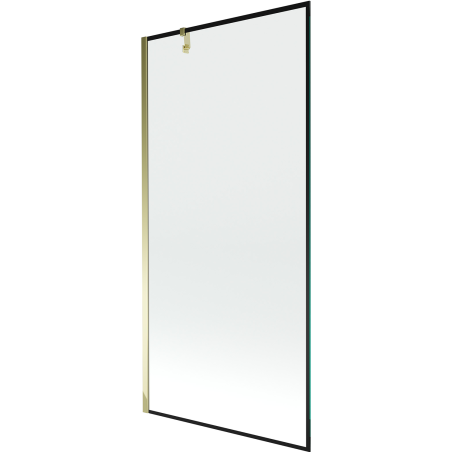 Mexen Next paravan cadă cu o singură aripă 90 x 150 cm, ramă neagră, auriu - 895-090-000-00-70-50