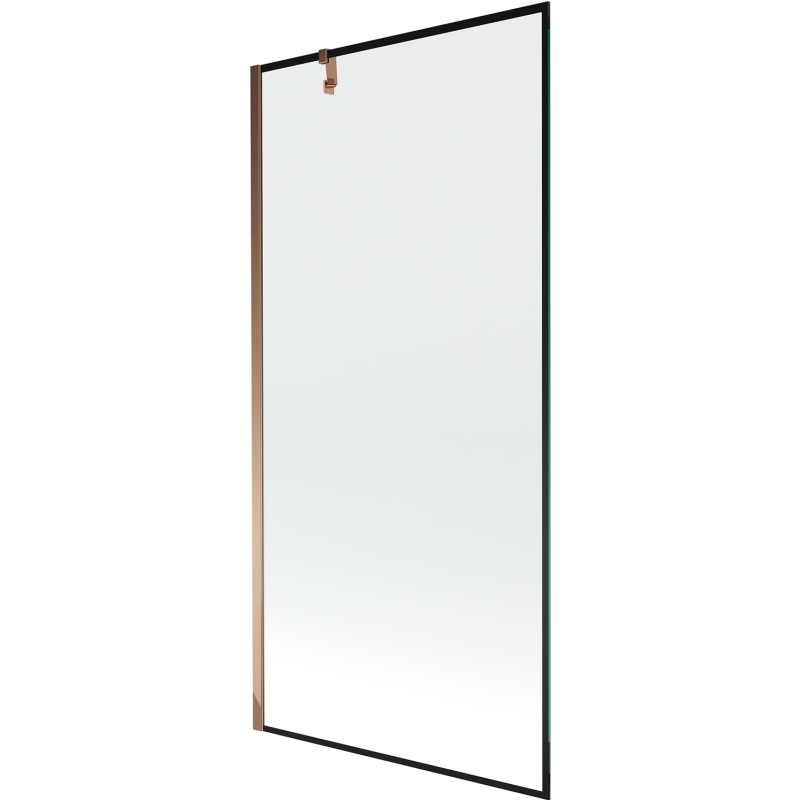 Mexen Next 1 szárnyú zuhanyfal 90 x 150 cm, fekete keret, rózsaszín arany - 895-090-000-00-70-60