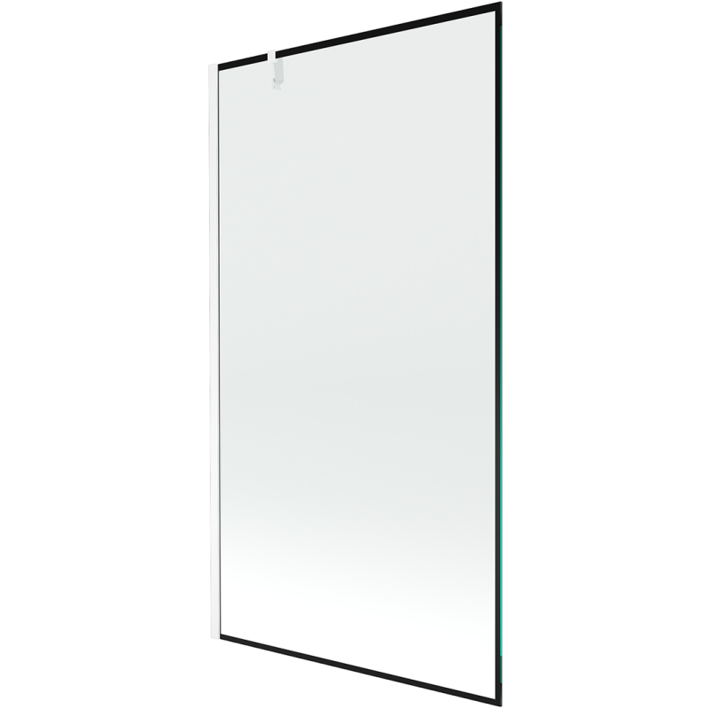 Mexen Next egyszárnyú fürdőszobai válaszfal 100 x 150 cm, fekete keret, fehér - 895-100-000-00-70-20