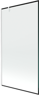 Mexen Next egyszárnyú fürdőszobai válaszfal 100 x 150 cm, fekete keret, fehér - 895-100-000-00-70-20