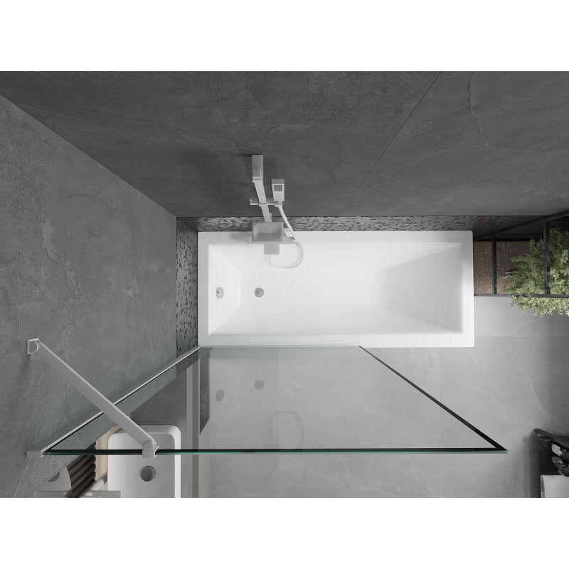 Mexen Next paravan de baie cu 1 panou 100 x 150 cm, ramă neagră, alb - 895-100-000-00-70-20