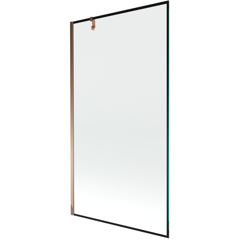 Mexen Next paravan de baie cu 1 panou 100 x 150 cm, ramă neagră, aur roz - 895-100-000-00-70-60
