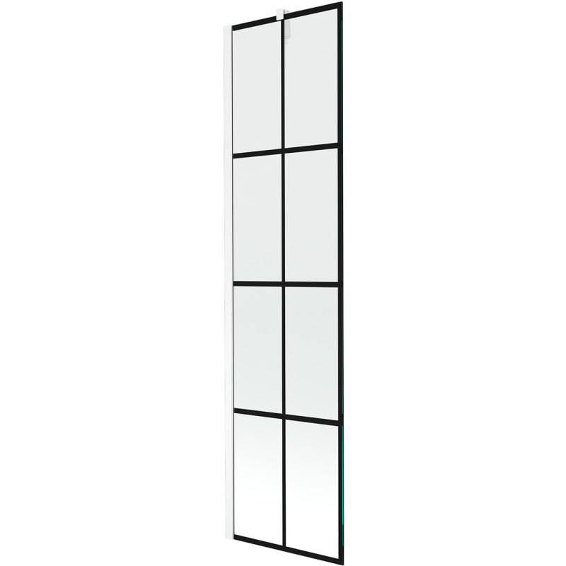 Mexen Next 1 szárnyas kádparaván 50 x 150 cm, Fekete minta, Fehér - 895-050-000-00-77-20