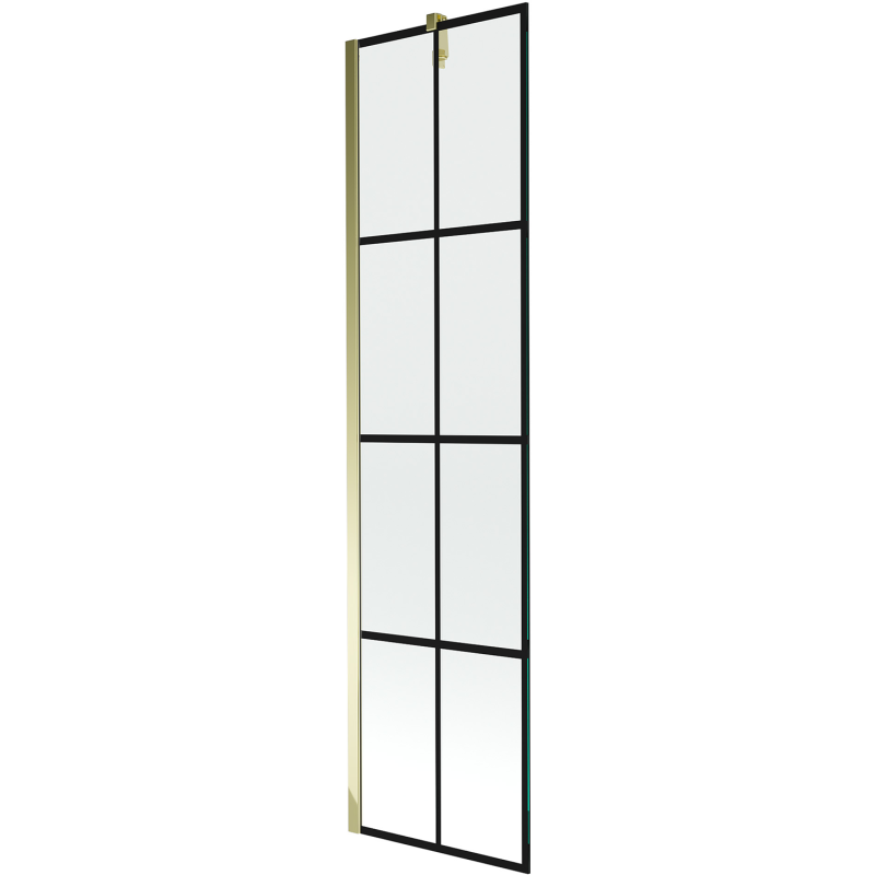 Mexen Next egyszárnyú zuhanyfal 50 x 150 cm, fekete rács, arany - 895-050-000-00-77-50