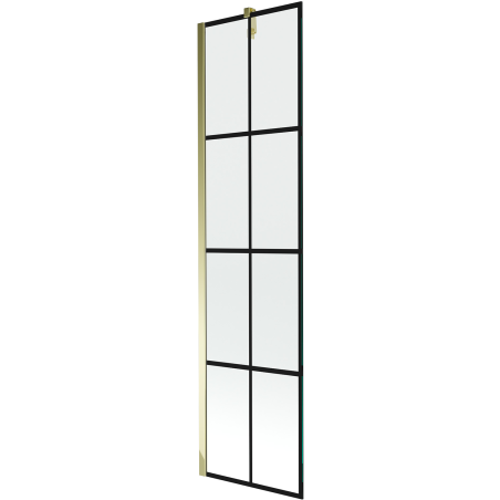 Mexen Next egyszárnyú zuhanyfal 50 x 150 cm, fekete rács, arany - 895-050-000-00-77-50