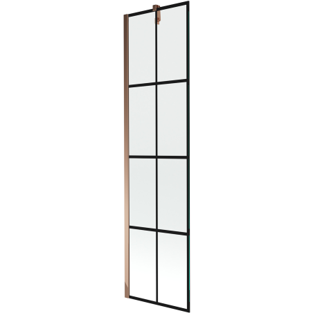 Mexen Next 1-szárnyú 50 x 150 cm-es zuhanyparaván, fekete rács, rózsaarany - 895-050-000-00-77-60