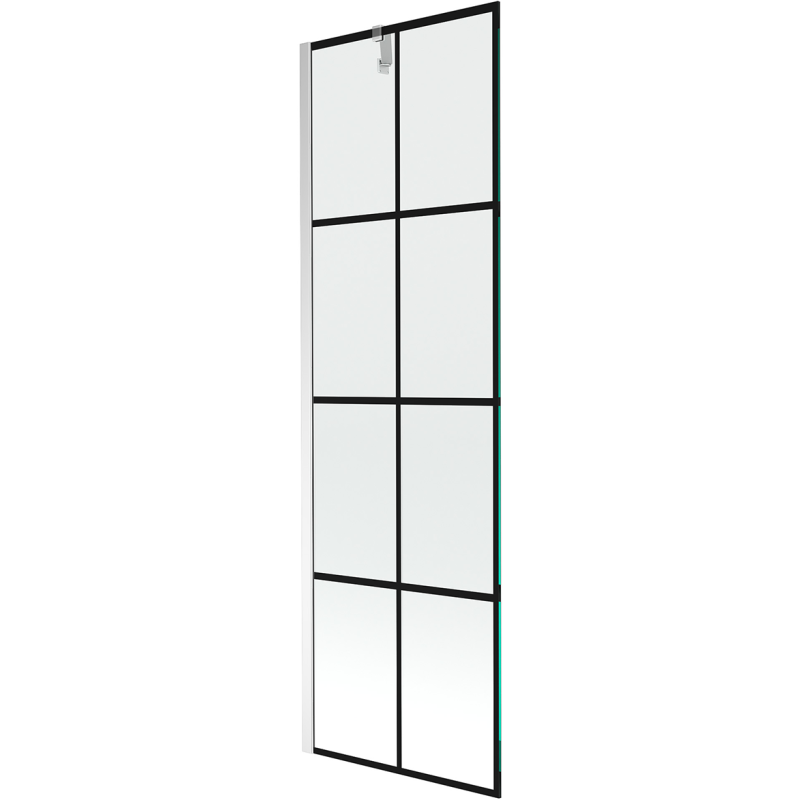 Paravan cadă Mexen Next cu 1 canat 60 x 150 cm, carouri negre, crom - 895-060-000-00-77-01