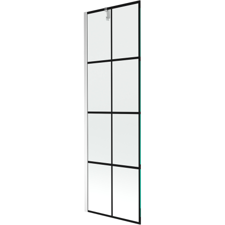 Paravan cadă Mexen Next cu 1 canat 60 x 150 cm, carouri negre, crom - 895-060-000-00-77-01