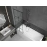 Paravan cadă Mexen Next cu 1 canat 60 x 150 cm, carouri negre, crom - 895-060-000-00-77-01