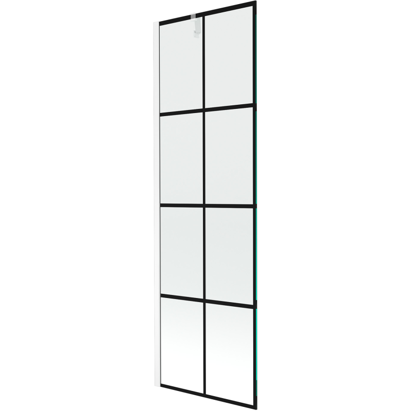 Mexen Next 1 szárnyas kádparaván 60 x 150 cm, Fekete minta, Fehér - 895-060-000-00-77-20