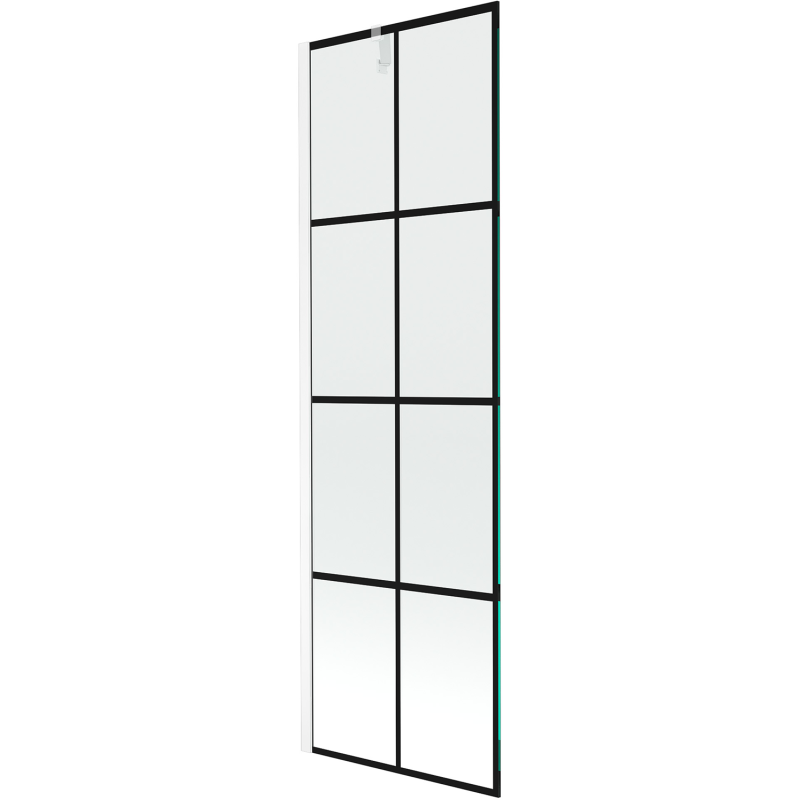 Mexen Next paravan de cadă cu 1 panou 60 x 150 cm, grilaj negru, alb - 895-060-000-00-77-20