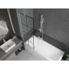 Mexen Next paravan de cadă cu 1 panou 60 x 150 cm, grilaj negru, alb - 895-060-000-00-77-20