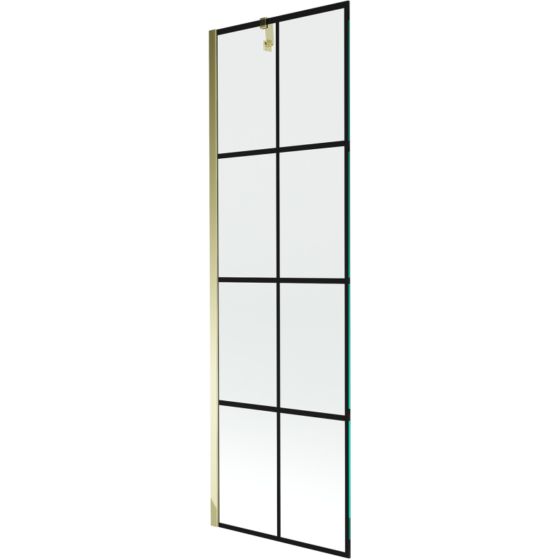 Mexen Next 1 szárnyas kádparaván 60 x 150 cm, Fekete minta, Arany - 895-060-000-00-77-50