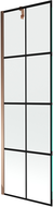 Mexen Next paravan cadă 1-aripă 60 x 150 cm, Model negru, Roz-Auriu - 895-060-000-00-77-60