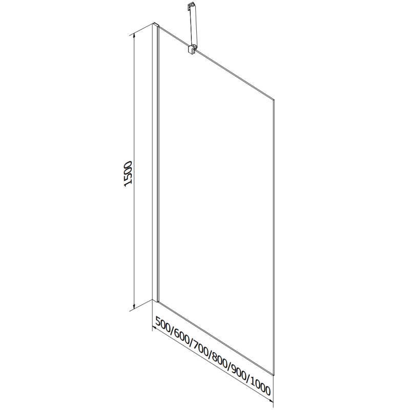 Mexen Next 1-szárnyú fürdőszobai válaszfal 60 x 150 cm, fekete rácsozás, fekete - 895-060-000-00-77-70