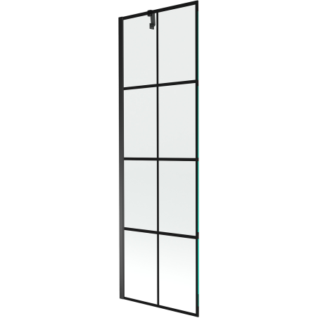 Mexen Next 1-szárnyú fürdőkád paraván 60 x 150 cm, fekete rácsminta, fekete - 895-060-000-00-77-70