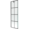Mexen Next 1-szárnyú fürdőszobai válaszfal 60 x 150 cm, fekete rácsozás, fekete - 895-060-000-00-77-70