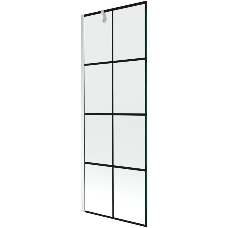 Paravan de cadă Mexen Next, cu 1 canat, 70 x 150 cm, grilă neagră, crom - 895-070-000-00-77-01