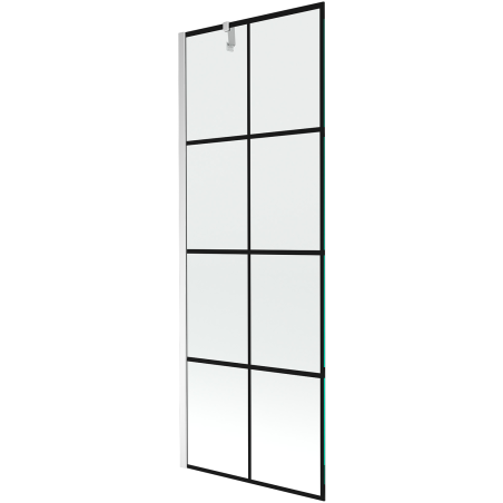 Paravan de cadă Mexen Next, cu 1 canat, 70 x 150 cm, grilă neagră, crom - 895-070-000-00-77-01