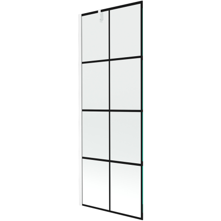 Mexen Next egyajtós fürdőkádparaván 70 x 150 cm, fekete rács, fehér - 895-070-000-00-77-20