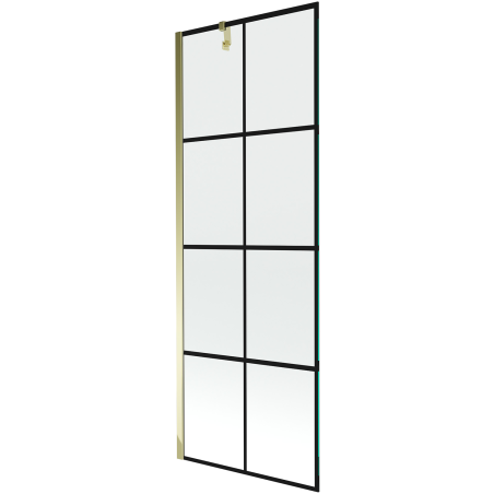 Mexen Next paravan de baie, cu 1 panou, 70 x 150 cm, carouri negre, auriu - 895-070-000-00-77-50
