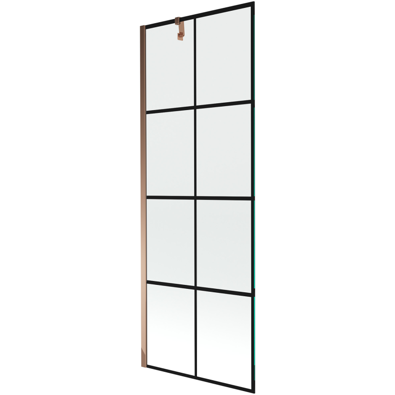 Mexen Next paravan pentru cadă de duș cu 1 canat 70 x 150 cm, grilaj negru, aur roz - 895-070-000-00-77-60