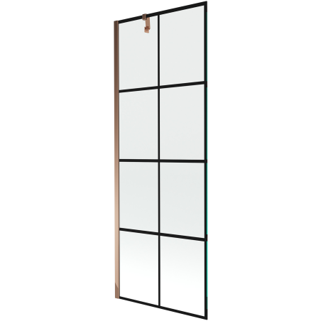 Mexen Next paravan pentru cadă de duș cu 1 canat 70 x 150 cm, grilaj negru, aur roz - 895-070-000-00-77-60