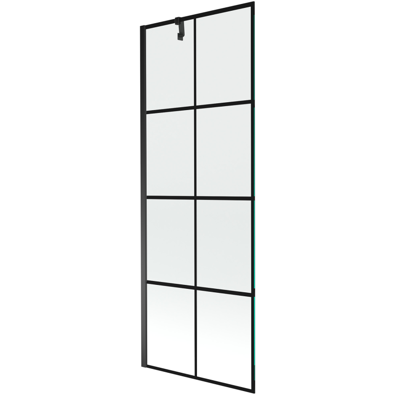 Mexen Next paravan de cadă cu un panou 70 x 150 cm, carouri negre, negru - 895-070-000-00-77-70