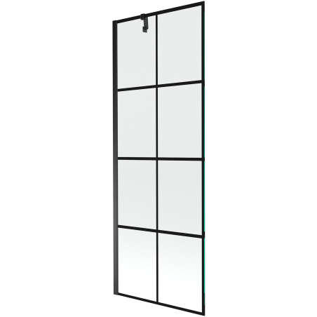 Mexen Next paravan de cadă cu un panou 70 x 150 cm, carouri negre, negru - 895-070-000-00-77-70