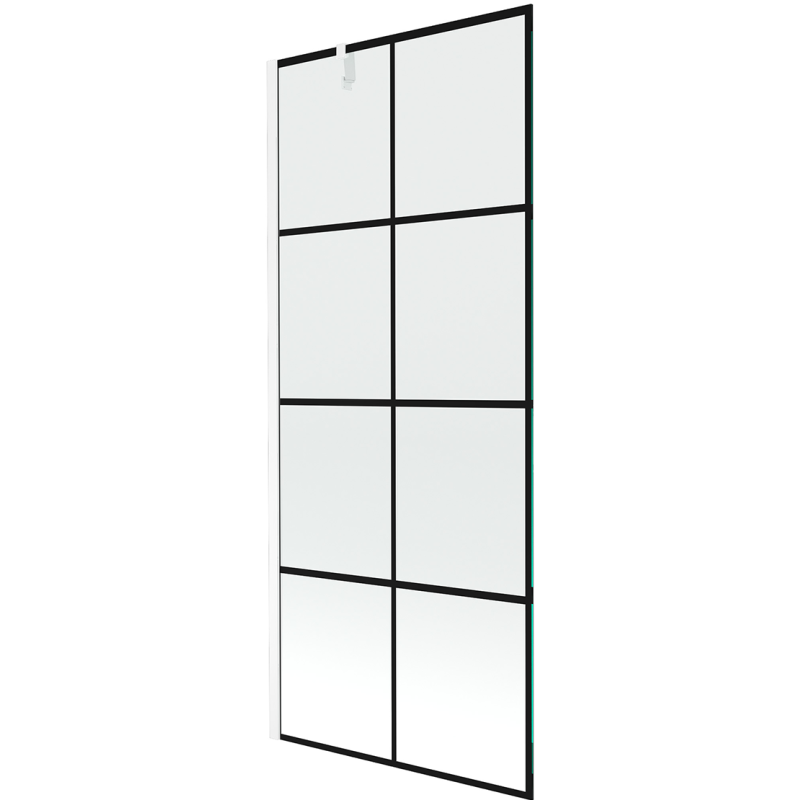 Mexen Next paravan de baie cu un singur panou 80 x 150 cm, grilaj negru, alb - 895-080-000-00-77-20
