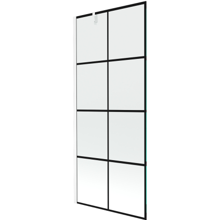Mexen Next paravan cadă 1-aripă 80 x 150 cm, Model negru, Albă - 895-080-000-00-77-20