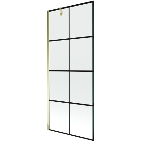 Mexen Next paravan de cadă cu 1 panou 80 x 150 cm, grilaj negru, auriu - 895-080-000-00-77-50