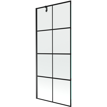Mexen Next 1 szárnyas kádparaván 80 x 150 cm, Fekete minta, Fekete - 895-080-000-00-77-70