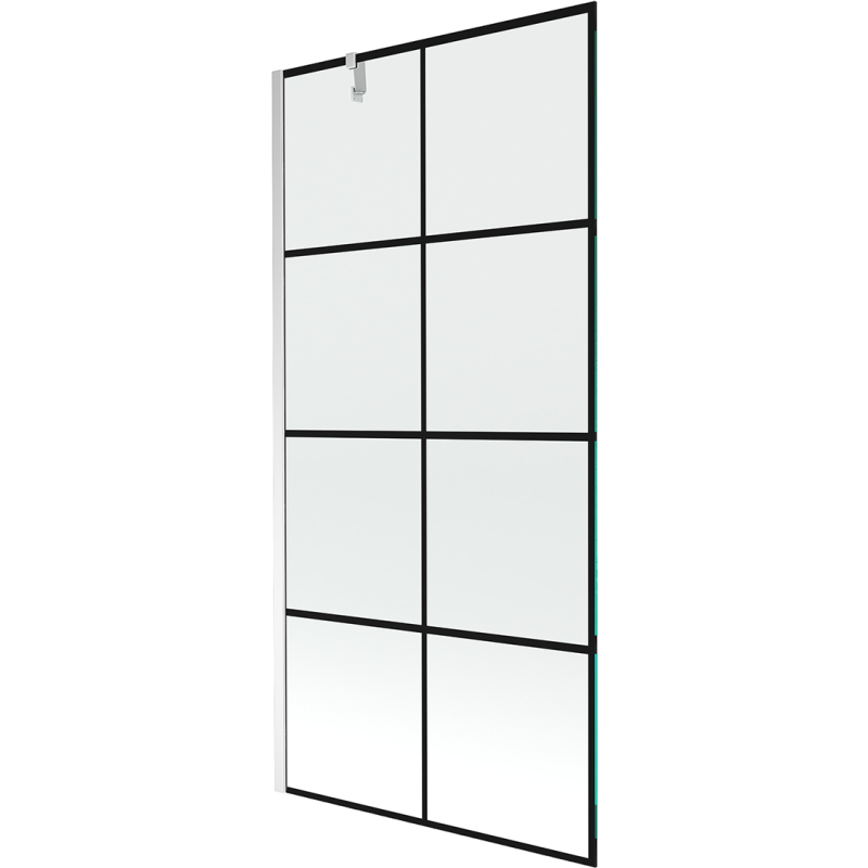 Mexen Next 1 szárnyas kádparaván 90 x 150 cm, Fekete minta, Króm - 895-090-000-00-77-01