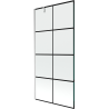 Mexen Next egyajtós fürdőszoba válaszfal 90 x 150 cm, fekete rács, króm - 895-090-000-00-77-01