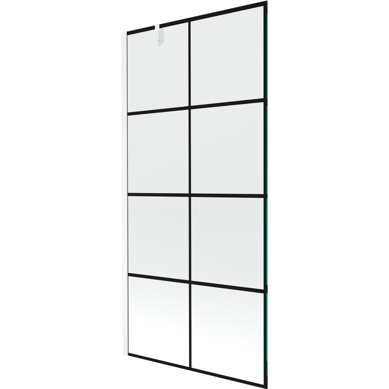 Mexen Next 1-szárnyú zuhanyfal 90 x 150 cm, fekete rács, fehér - 895-090-000-00-77-20