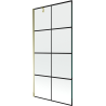 Mexen Next egyajtós fürdőszobai paraván 90 x 150 cm, fekete rács, arany - 895-090-000-00-77-50