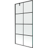 Mexen Next 1-szárnyú fürdőszobai paraván 90 x 150 cm, fekete rács, fekete - 895-090-000-00-77-70