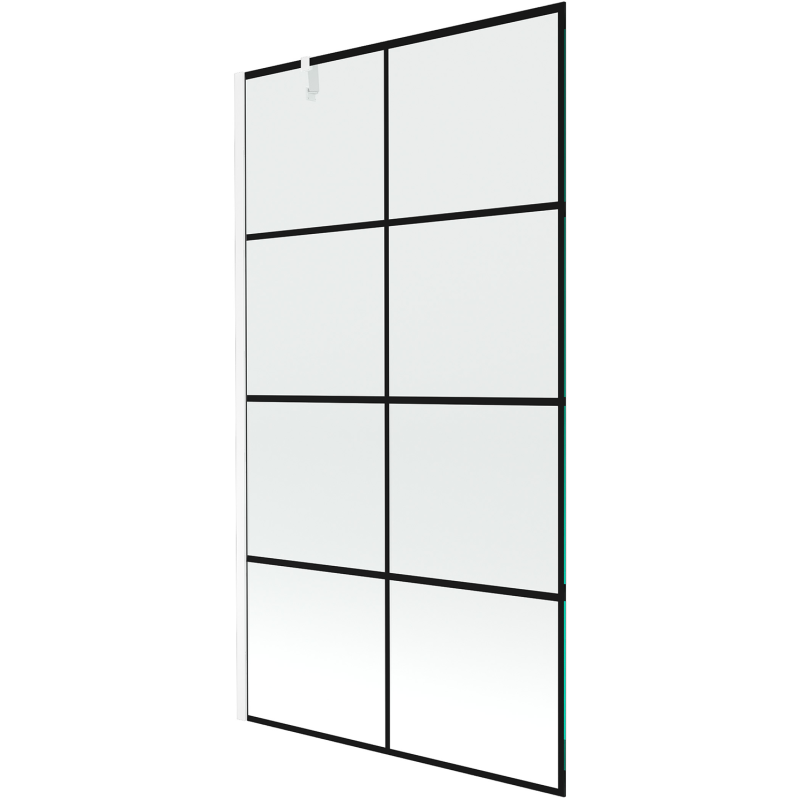 Mexen Next paravan de baie cu un element rabatabil 100 x 150 cm, grilaj negru, alb - 895-100-000-00-77-20