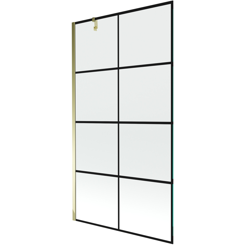 Mexen Next paravan de baie cu 1 panou 100 x 150 cm, grilaj negru, auriu - 895-100-000-00-77-50